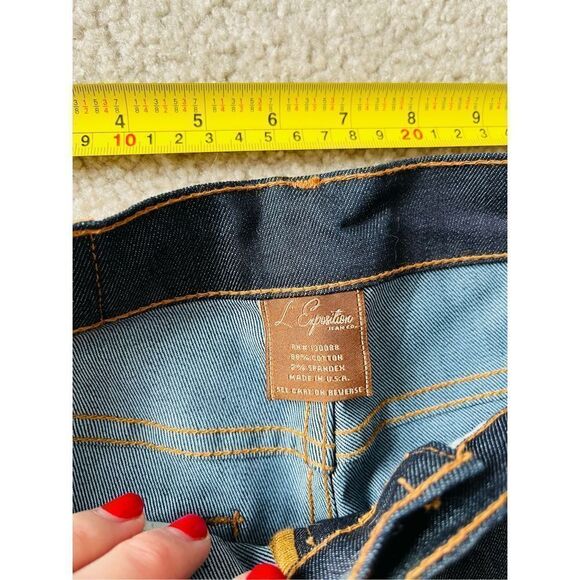 L’Exposition Dark Denim low riseJeans bootcut flare patches Equstrian sz 24 - Picture 6 of 13